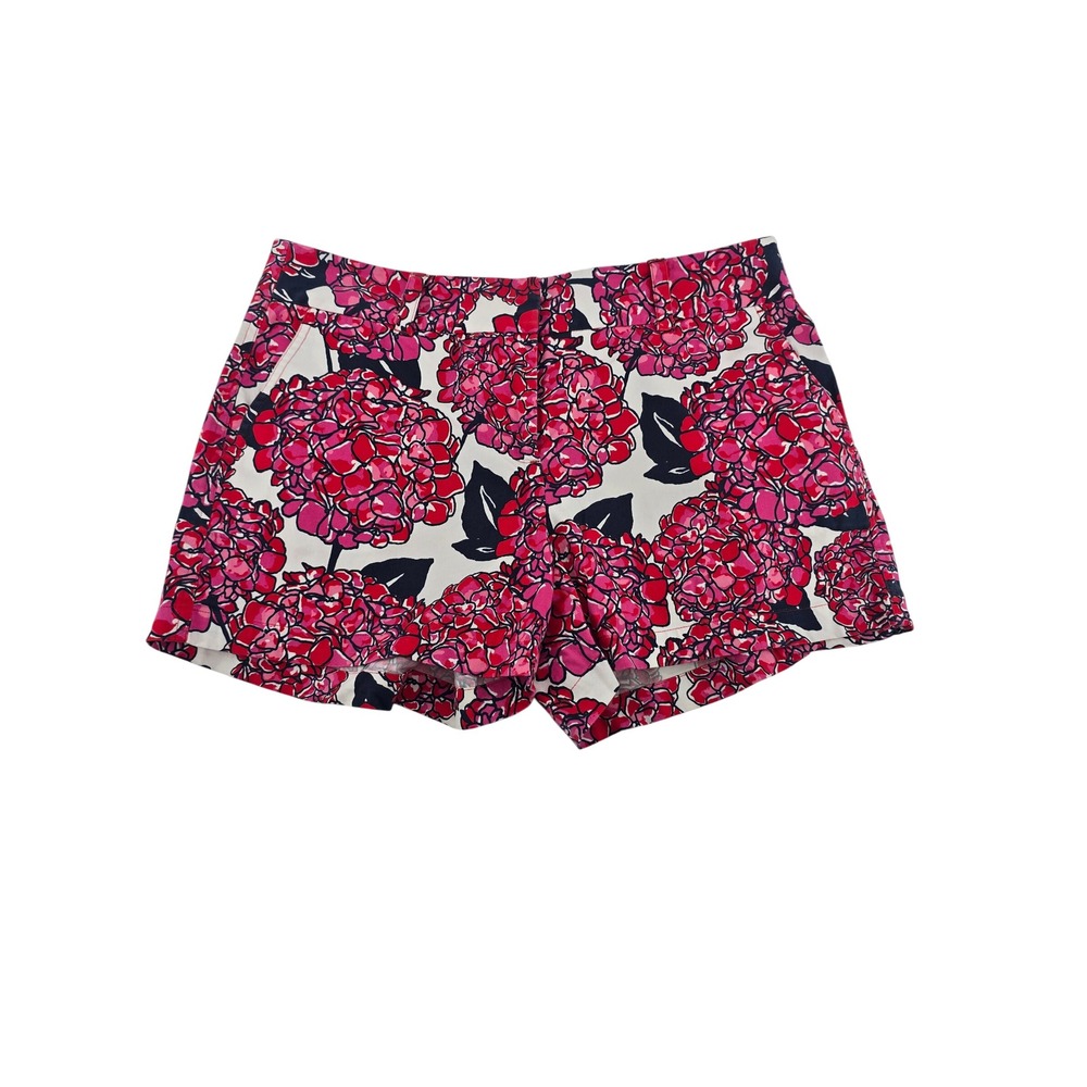 Vineyard Vines Shorts Womens 10 Hydrangea Floral Pink Navy Blue EUC